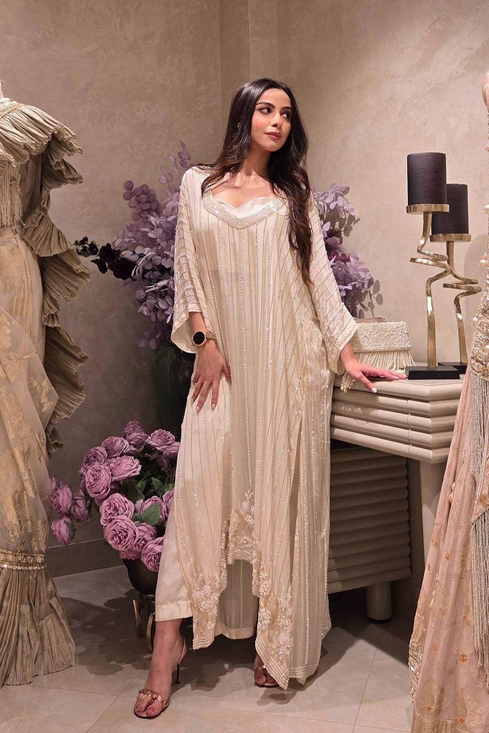 Soumya Chawla in Ivory Kaftan Set