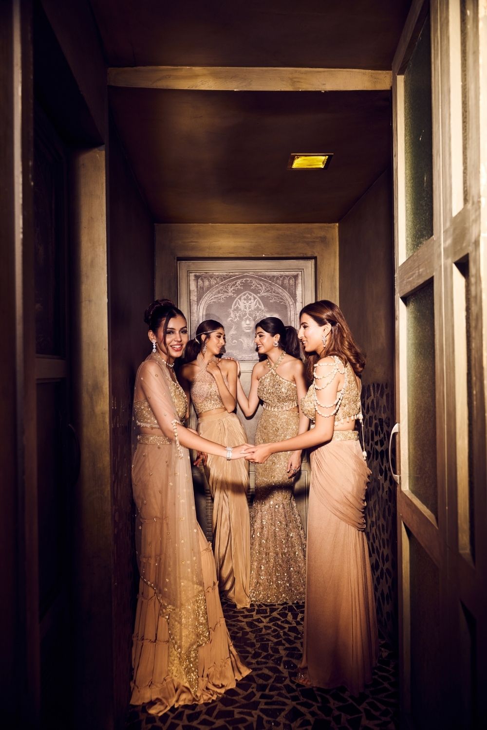 Opaline Crepe Fishcut Skirt with Net Blouse