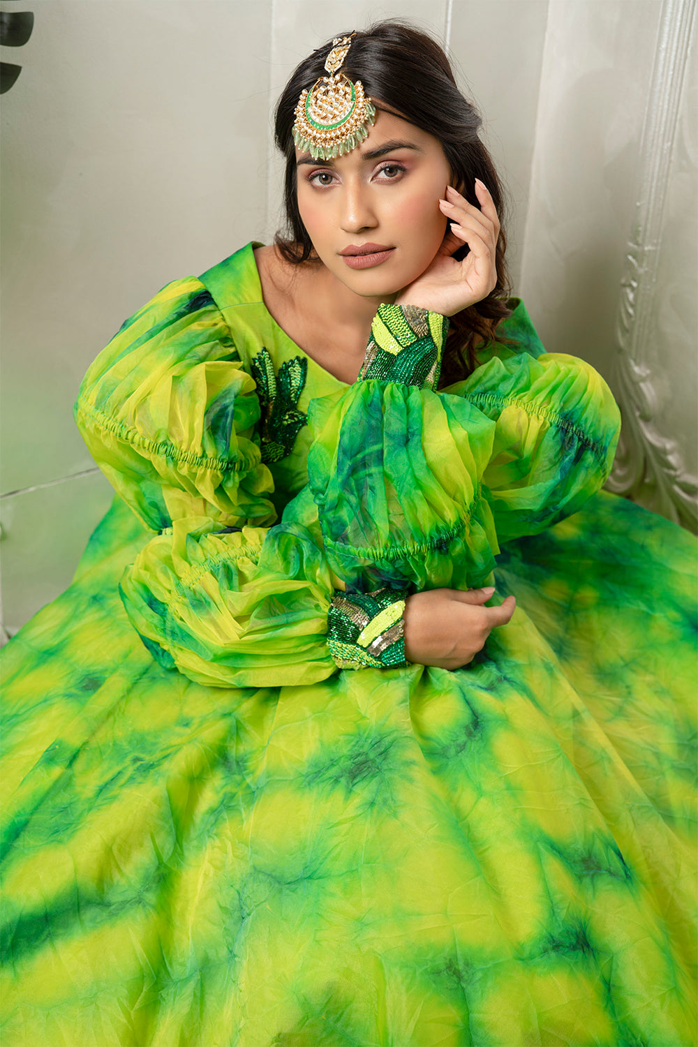 "Tie anf Dye Ghagra Blause Dupatta" (7454224220406)