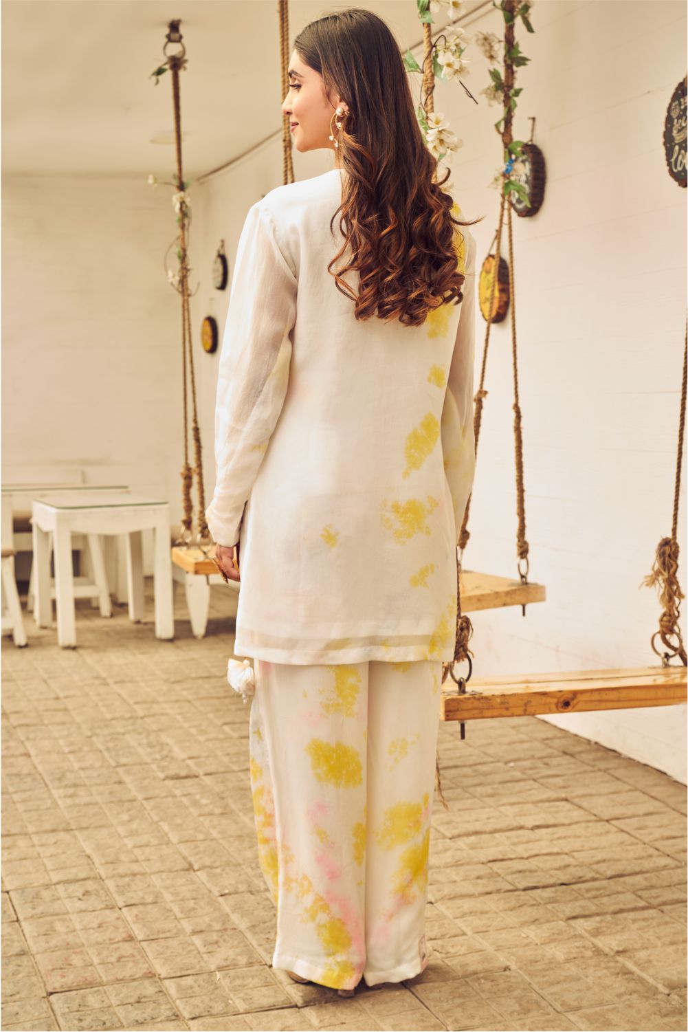 Boho Tie-Dye Short Kurti And Pant Set (8007393280246)