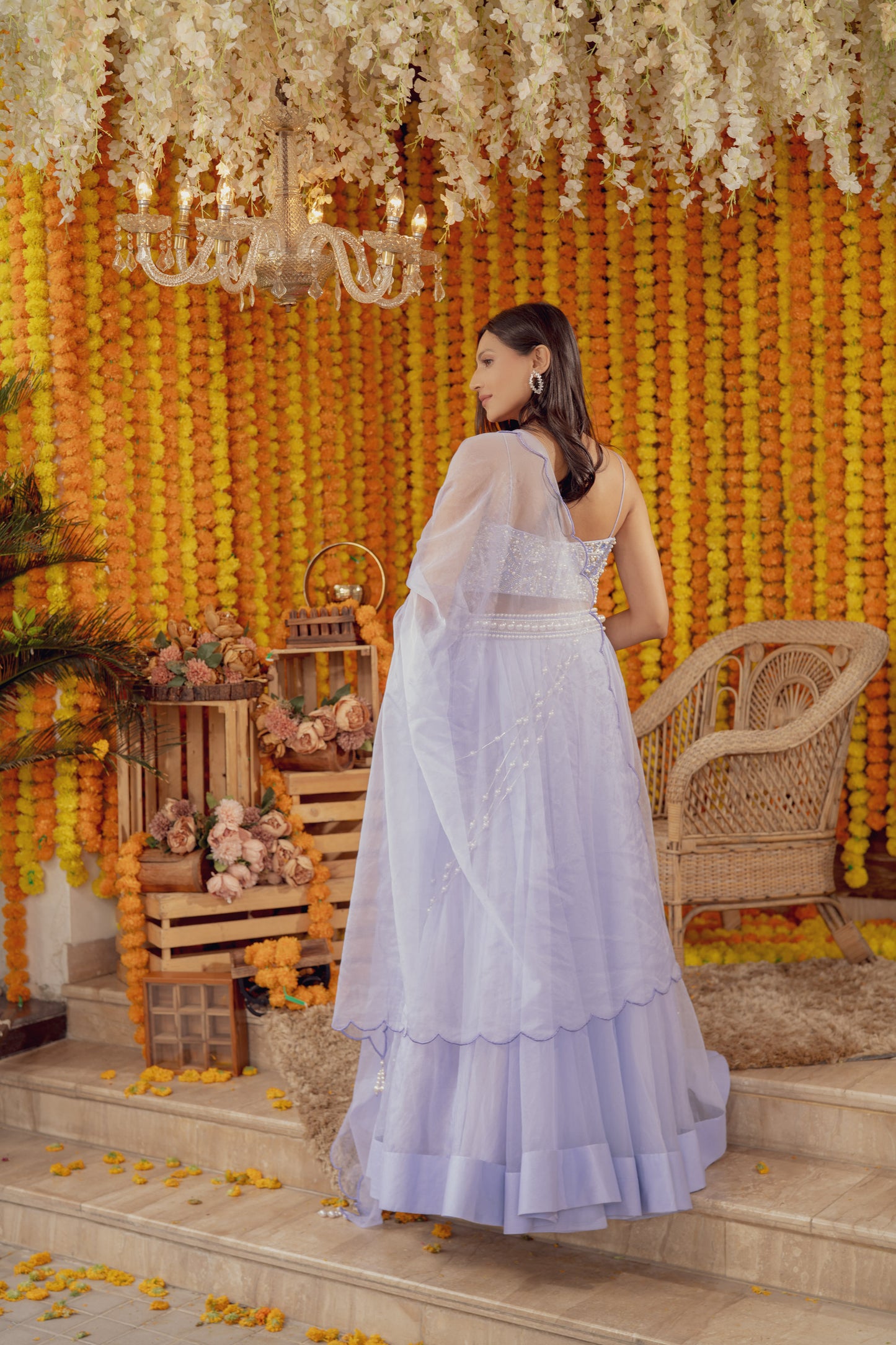 PURPLE EMBELLISHED LEHENGA SET WITH SCALLOP DUPATTA (7777772175606)