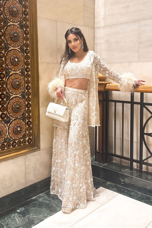 Ankita Rai in Ivory Jacket Set