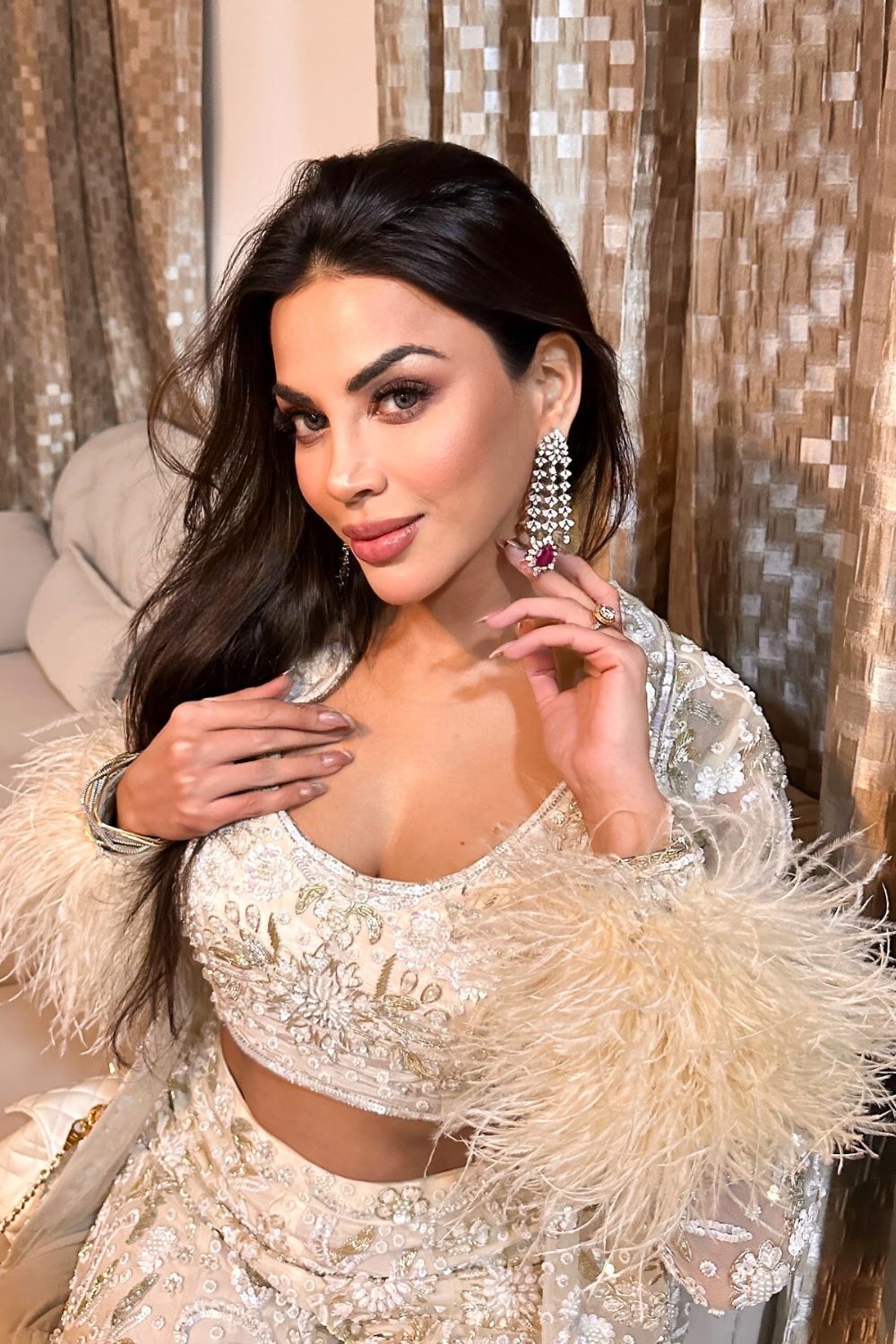 Ankita Rai in Ivory Jacket Set