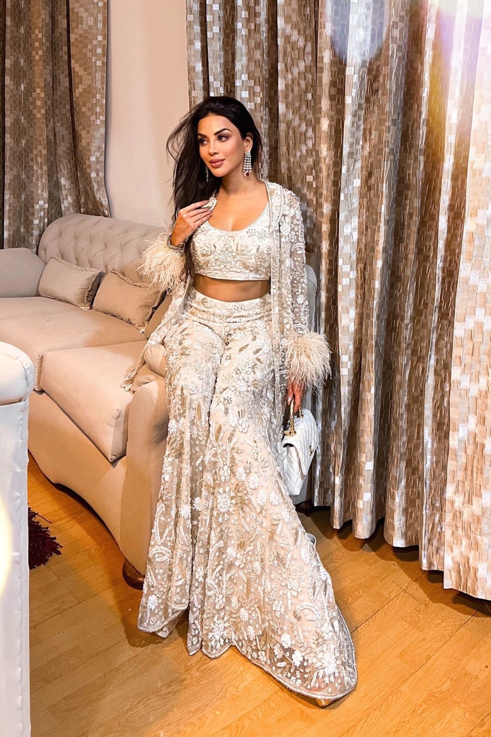 Ankita Rai in Ivory Jacket Set