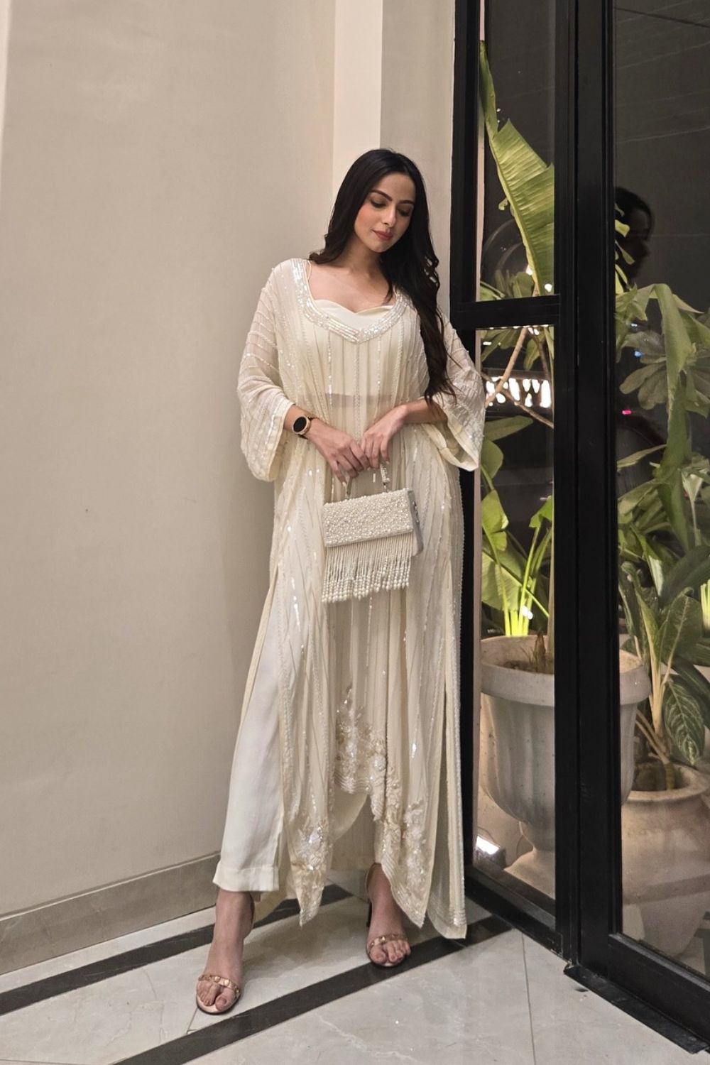 Soumya Chawla in Ivory Kaftan Set