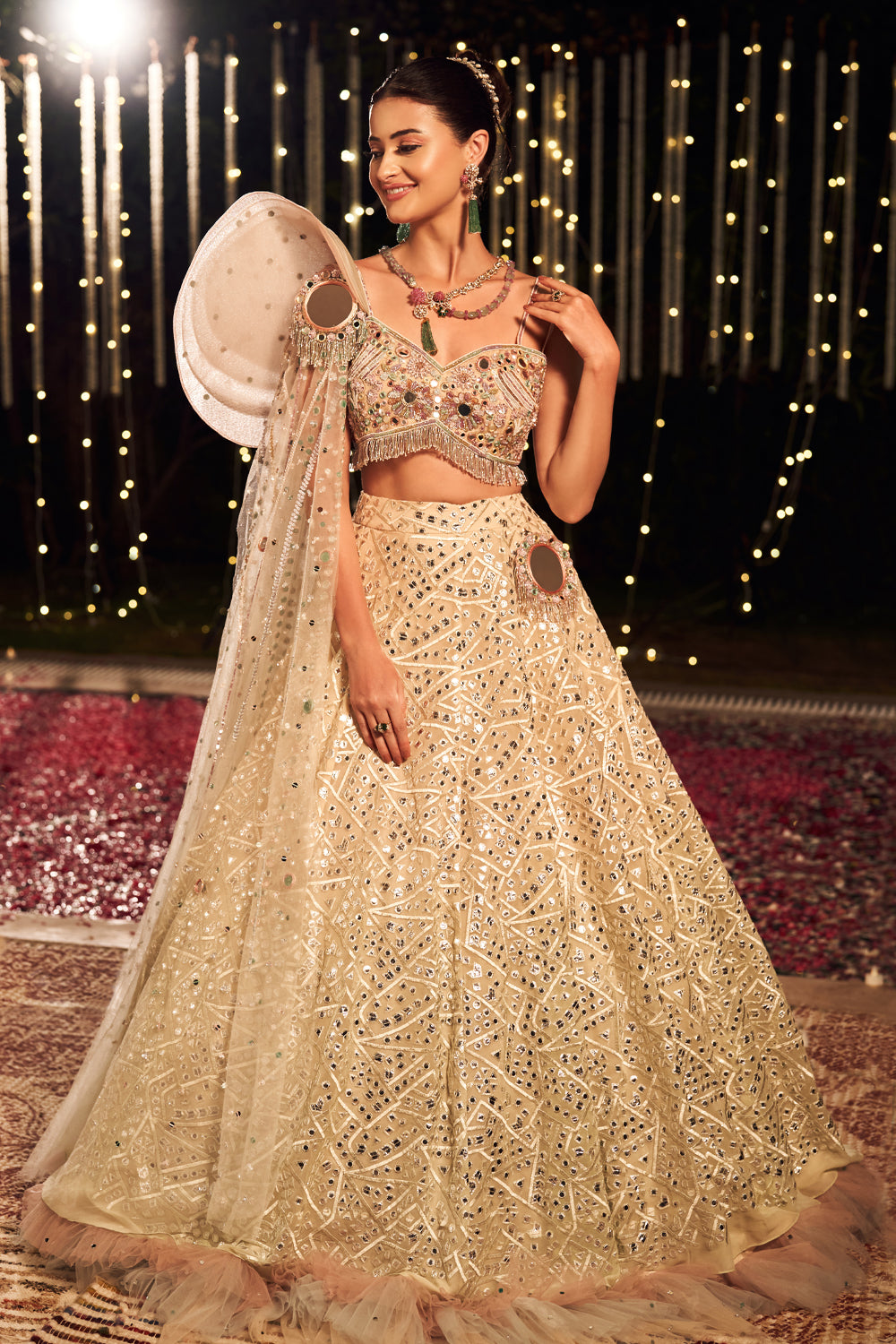 MIRROR MULTICOLORED FLAP LEHENGA (8154969538806)