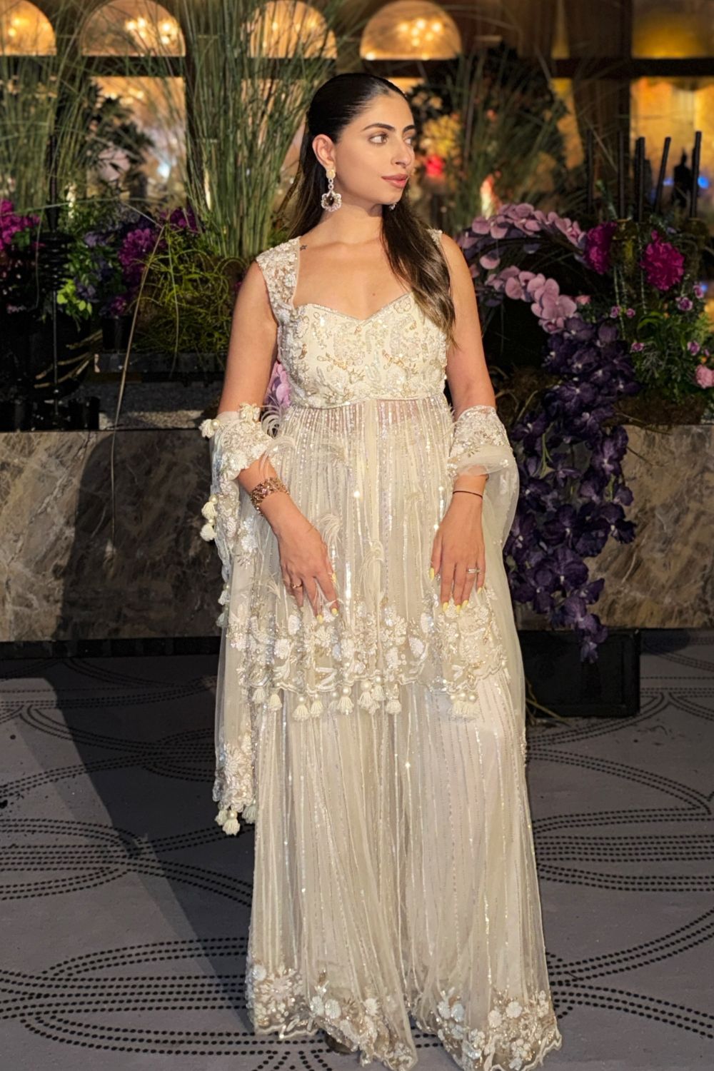 Gouri Kumar in Ivory Sharara Set