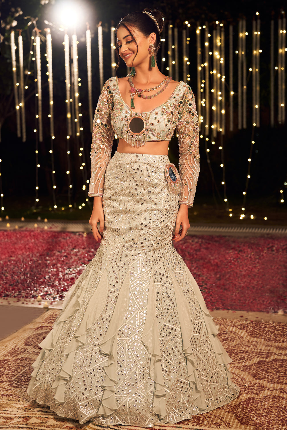MIRROR POWDER BLUE FISHTAIL LEHENGA (8154942472438)