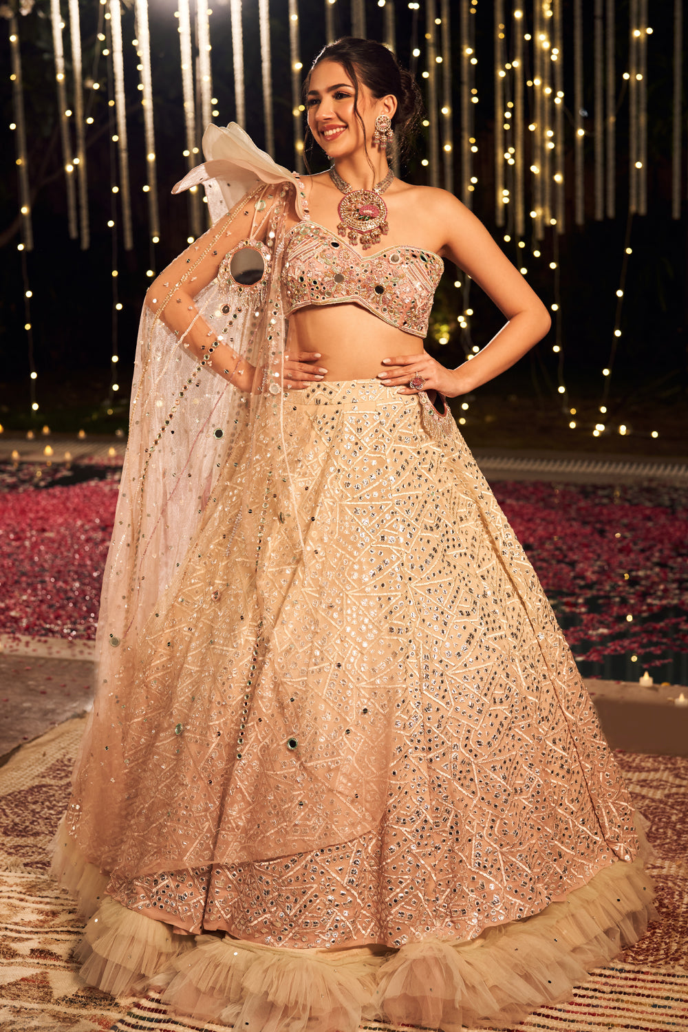 MIRROR MULTICOLORED FLAP LEHENGA (8154801897718)