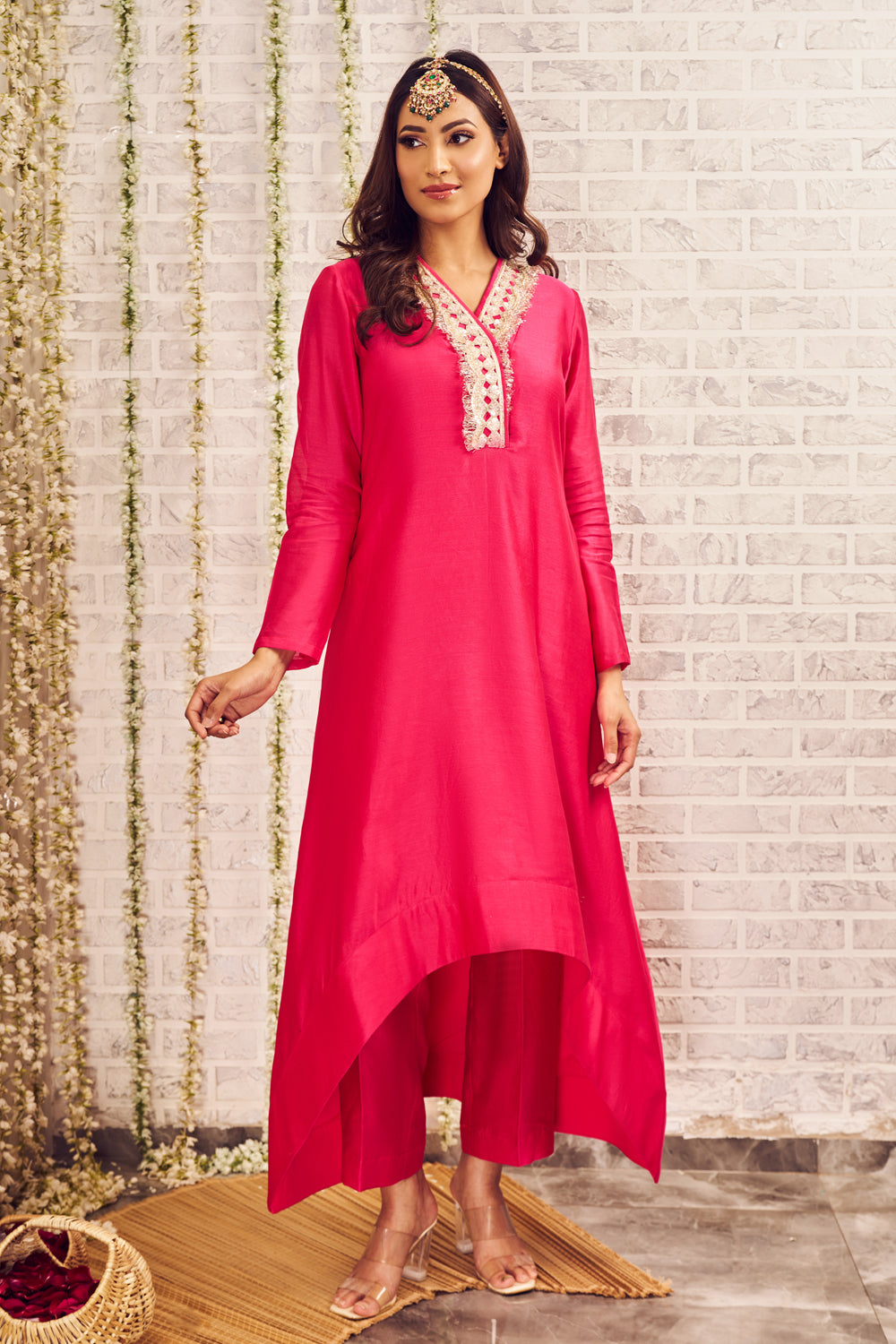 Shagna Di Nazakat Chanderi Kurti with Pants Set