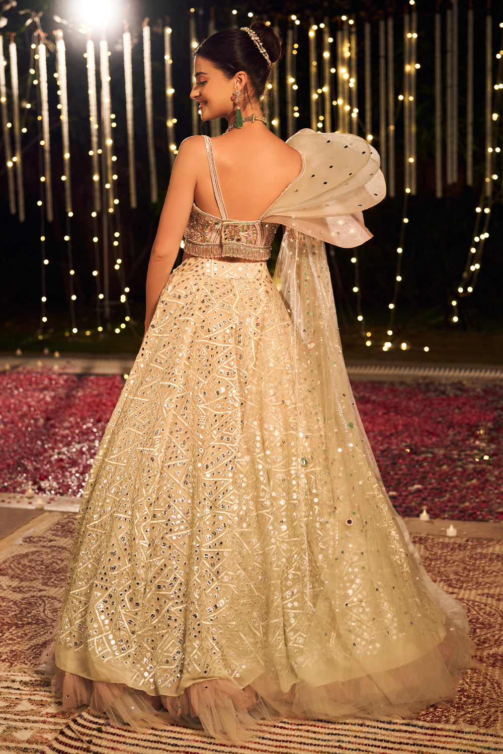 MIRROR MULTICOLORED FLAP LEHENGA (8154969538806)