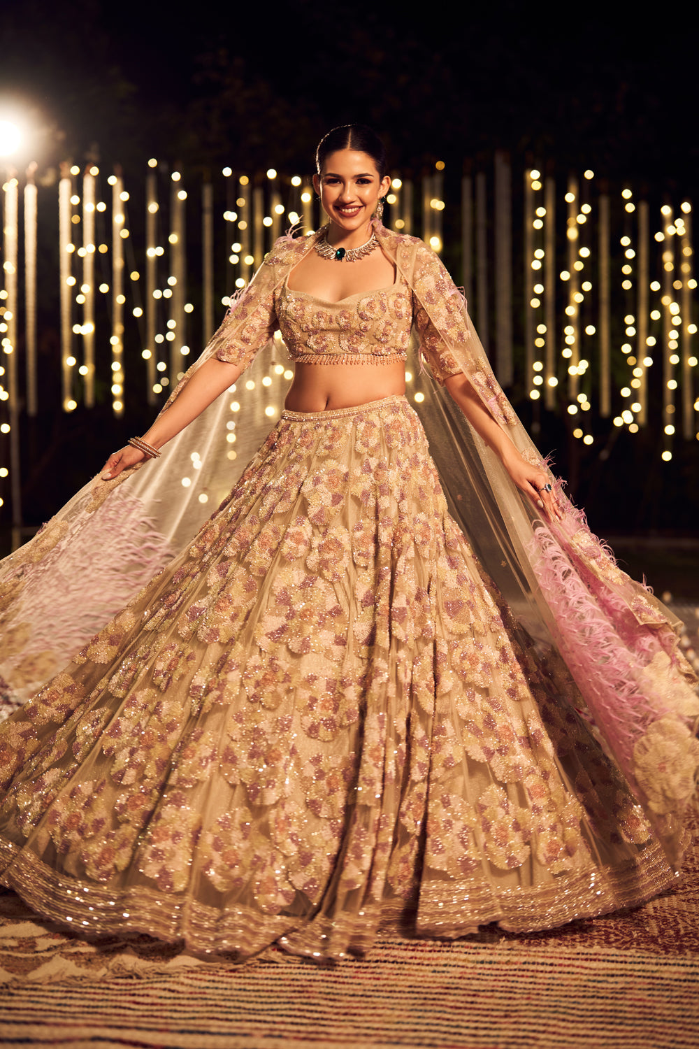 Champagne Luxe Lehenga (8158685692150)