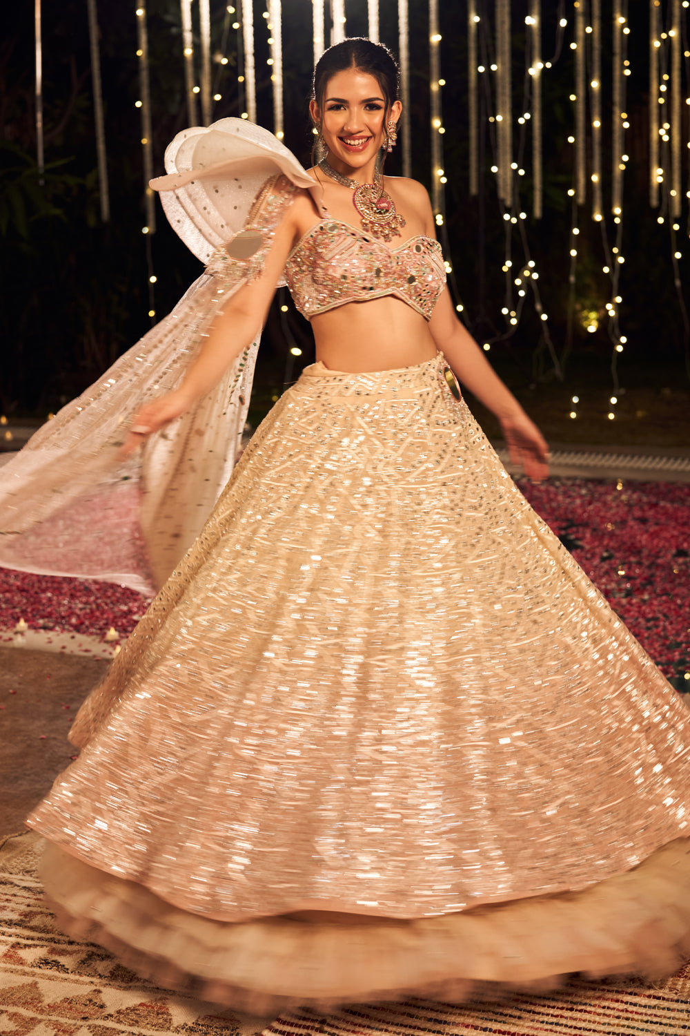 MIRROR MULTICOLORED FLAP LEHENGA (8154801897718)