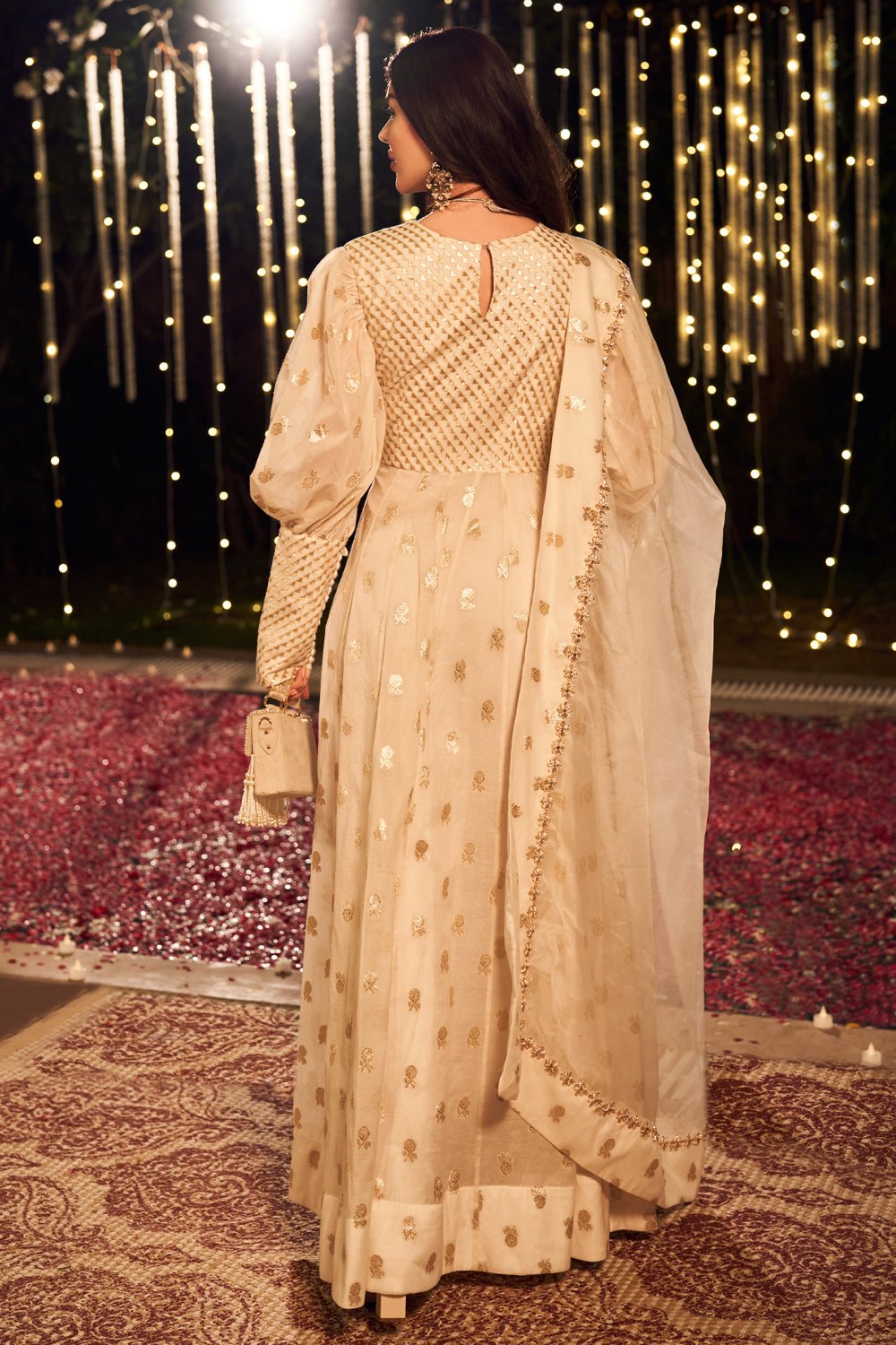 IVORY BANARASI ANARKALI (8155430486262)