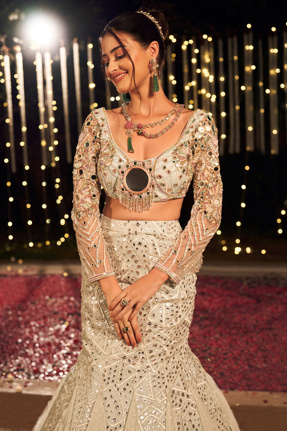 MIRROR POWDER BLUE FISHTAIL LEHENGA (8154942472438)