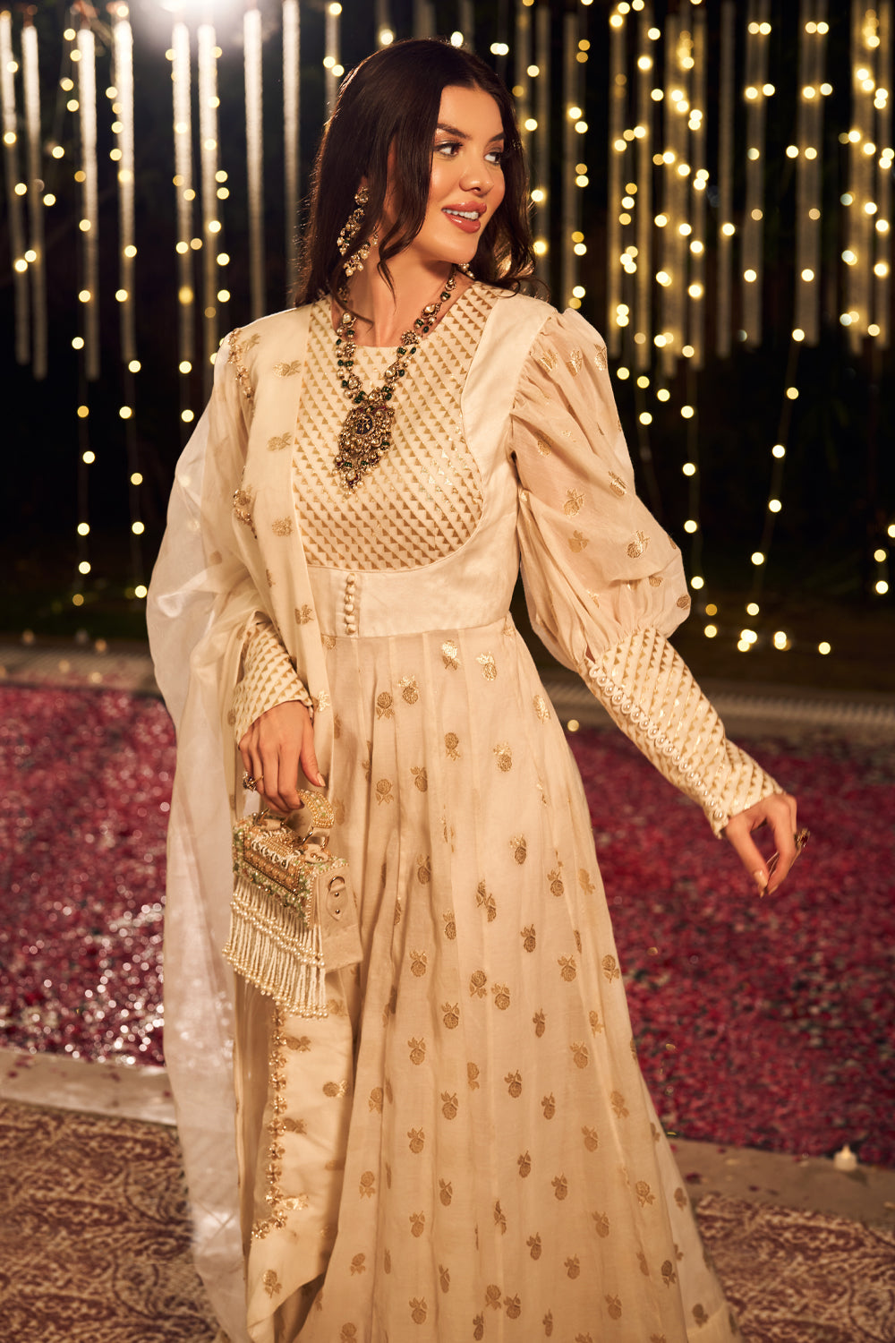 IVORY BANARASI ANARKALI (8155430486262)