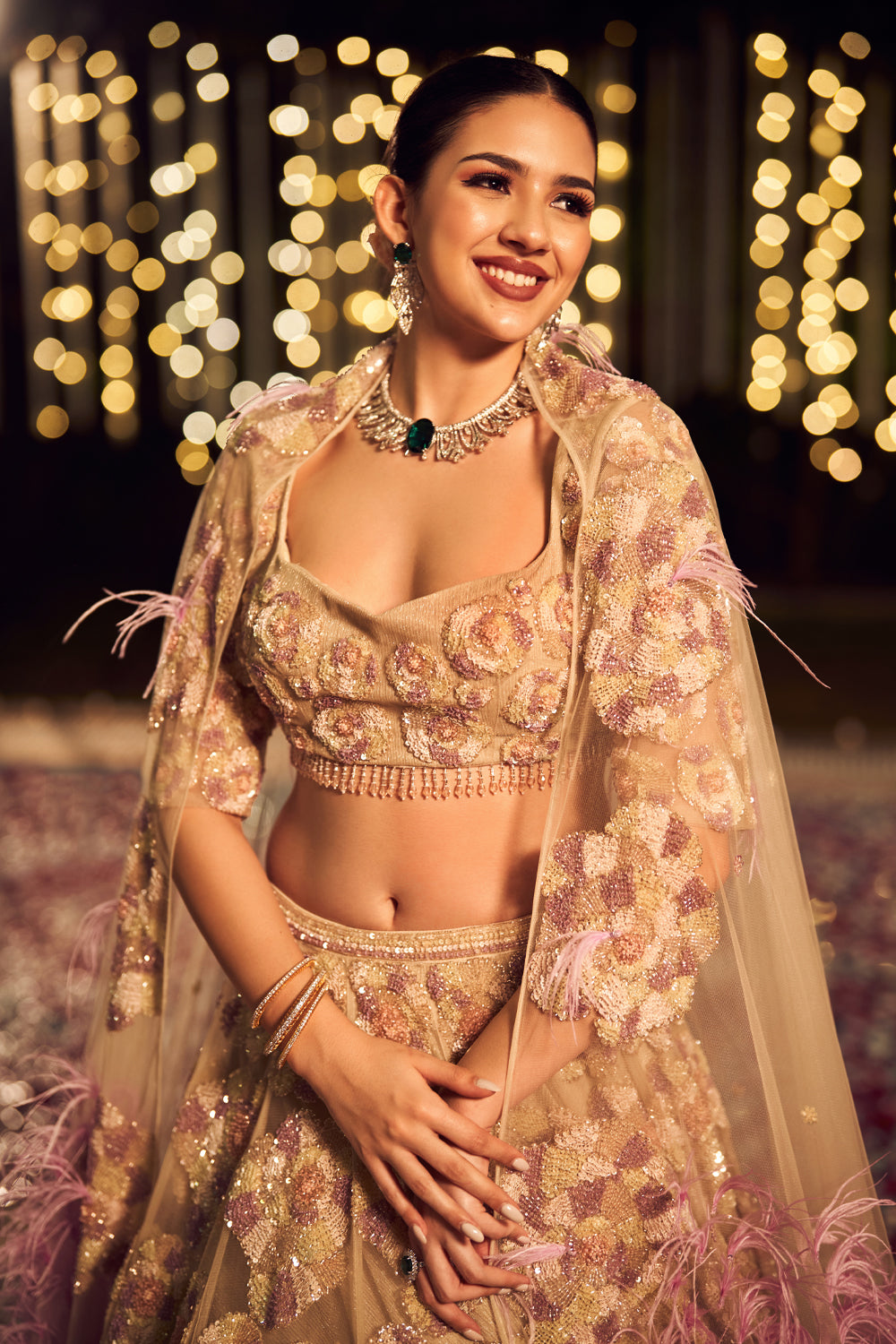 Champagne Luxe Lehenga (8158685692150)