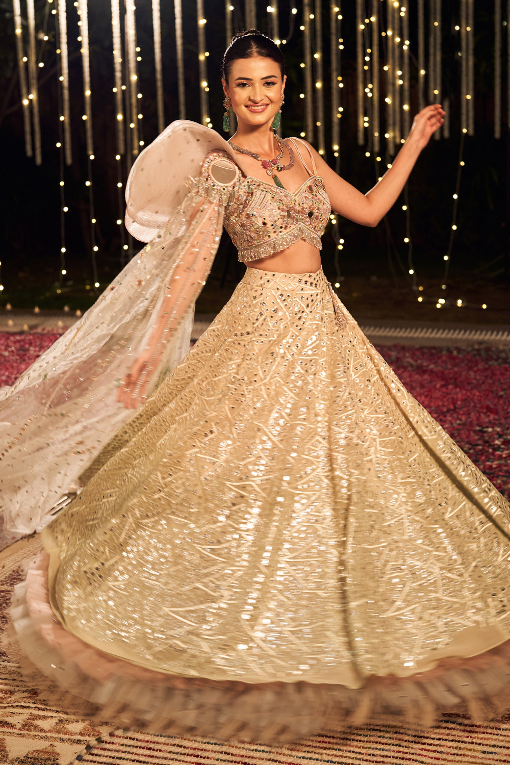 MIRROR MULTICOLORED FLAP LEHENGA (8154969538806)