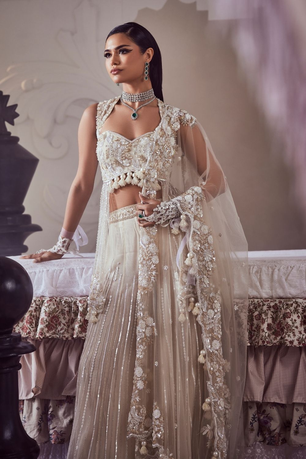 Gouri Kumar in Ivory Sharara Set