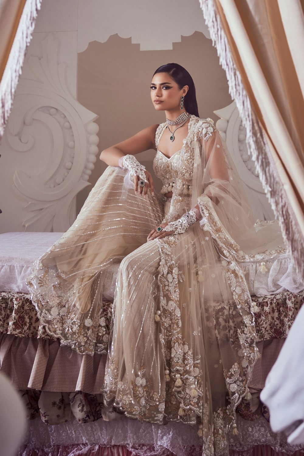 Gouri Kumar in Ivory Sharara Set