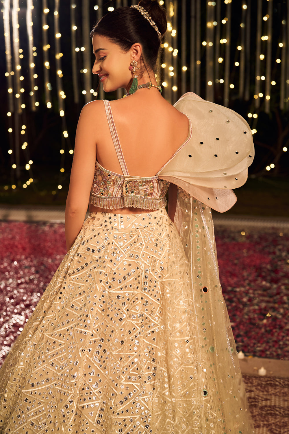 MIRROR MULTICOLORED FLAP LEHENGA (8154969538806)