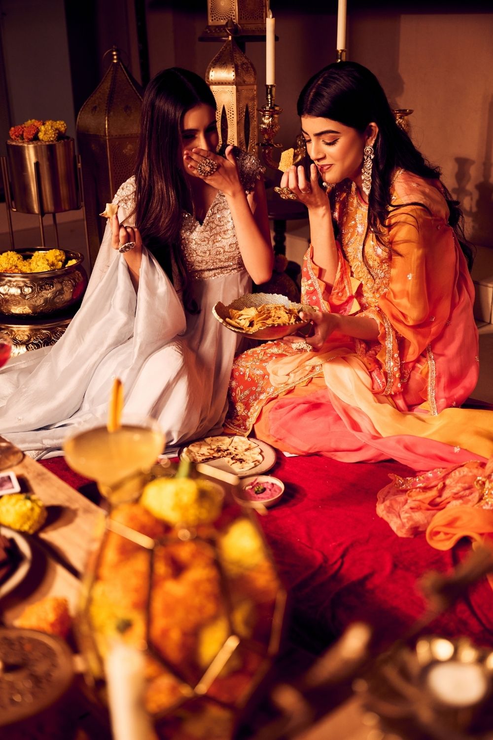 Ivory Song Lilac Georgette Kora Embellished Anarkali with Dupatta