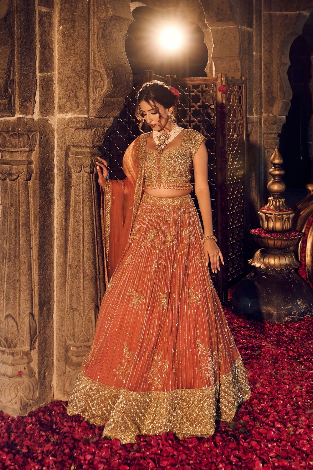 Noor Jahan Net Lining Shantoon Bridal Lehenga Set