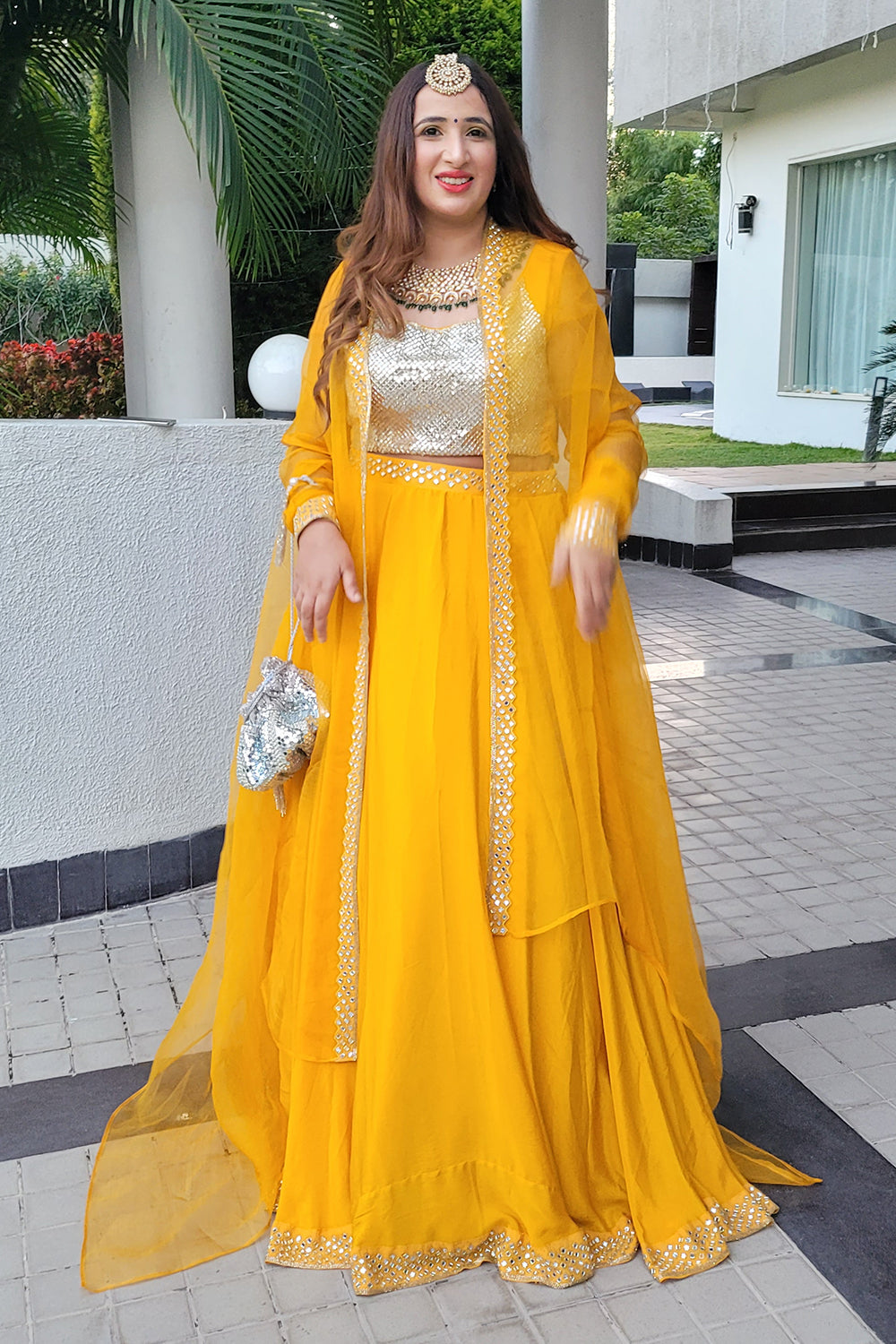 GOLD MIRROR LEHENGA SET (6655863324855)