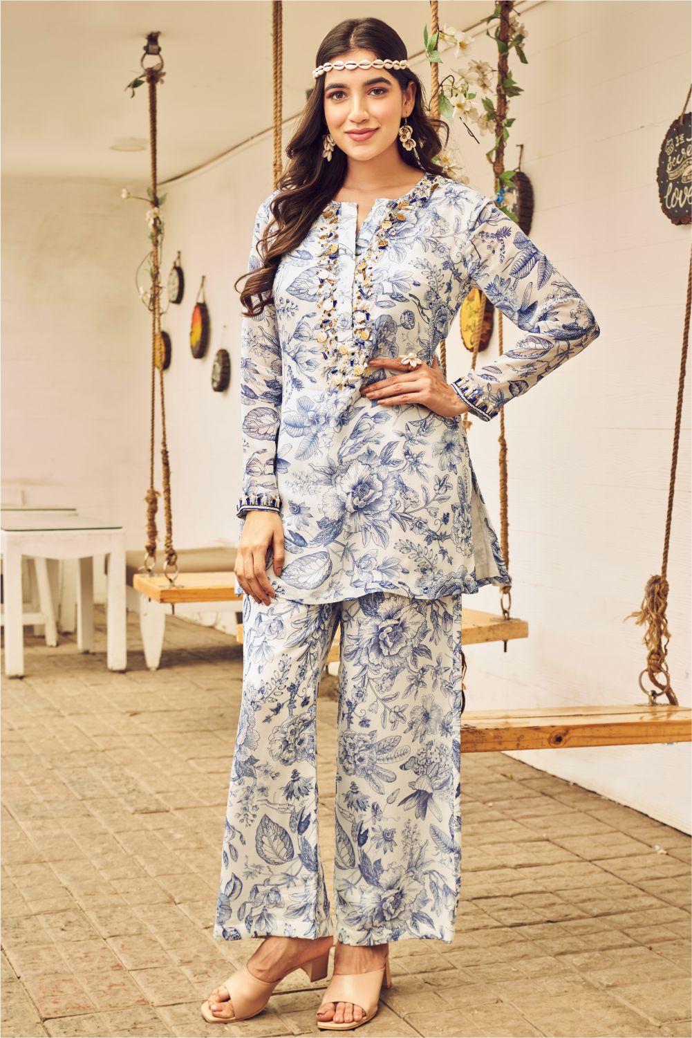 Boho Floral Printed Co-ord Set (8007391936758)