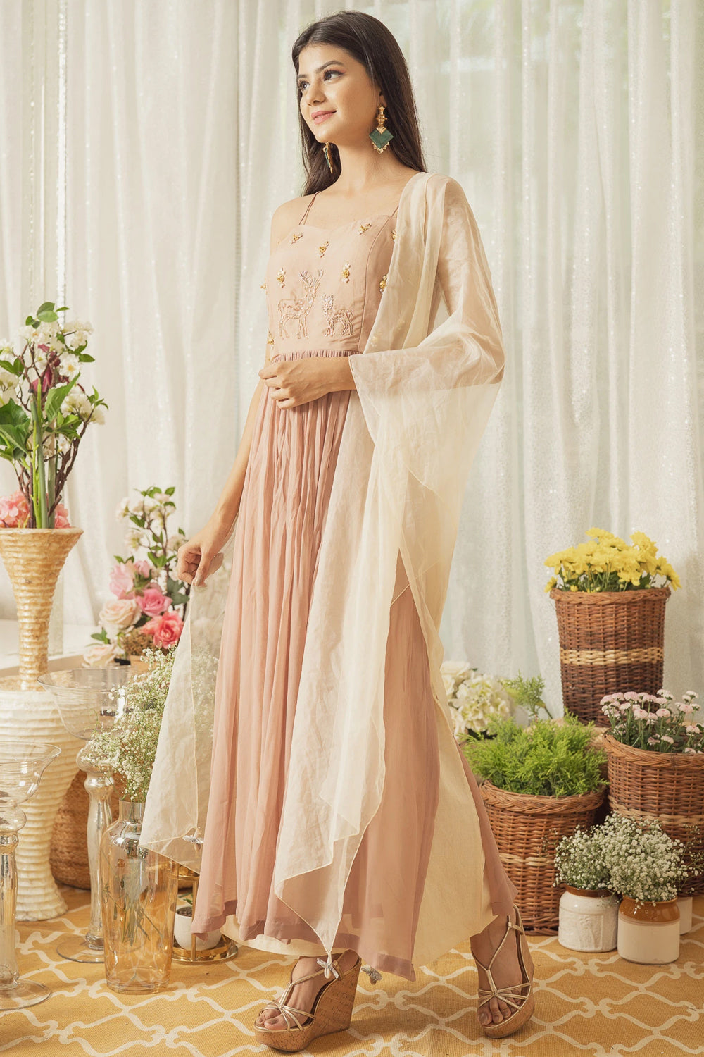 ROSE GOLD DEER KURTA SET (6927055585463)