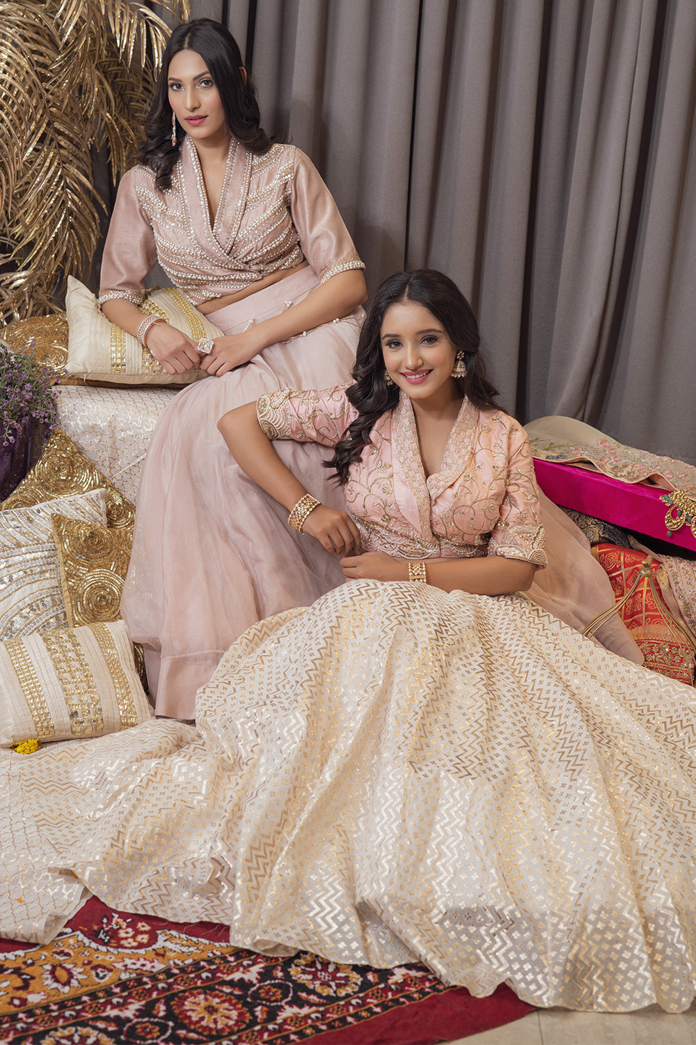 PINK ELLITE JACKET BANARASI SET (6987813519543)