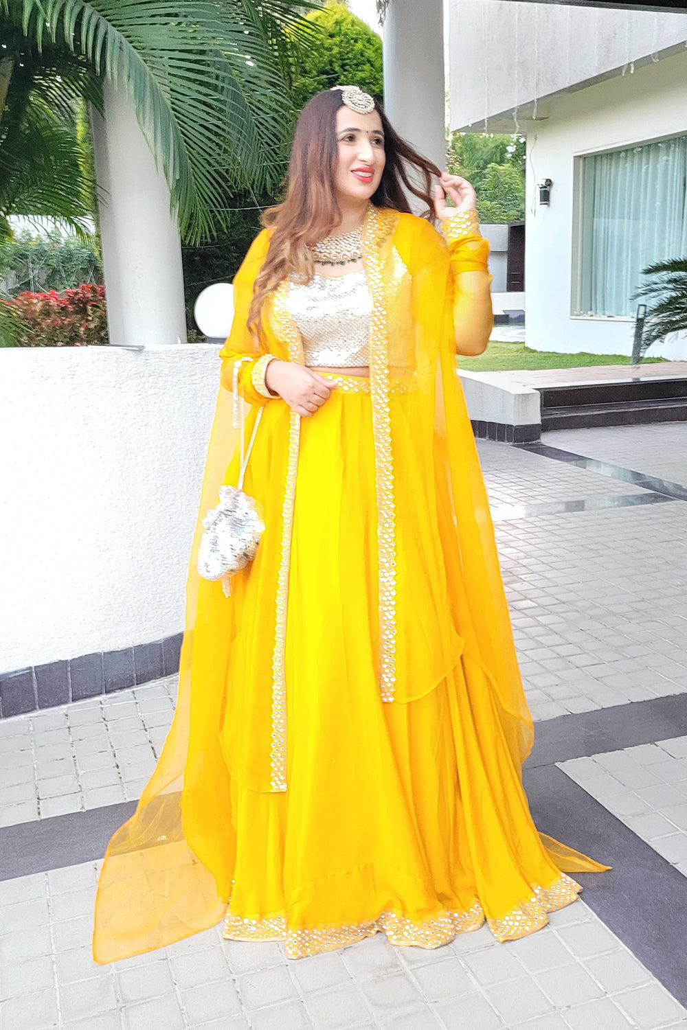 GOLD MIRROR LEHENGA SET (6655863324855)