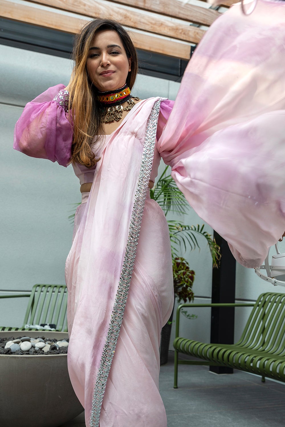 Lilac Tie Dye Ready To Wear Saree (6967573577911) (7534742733046)