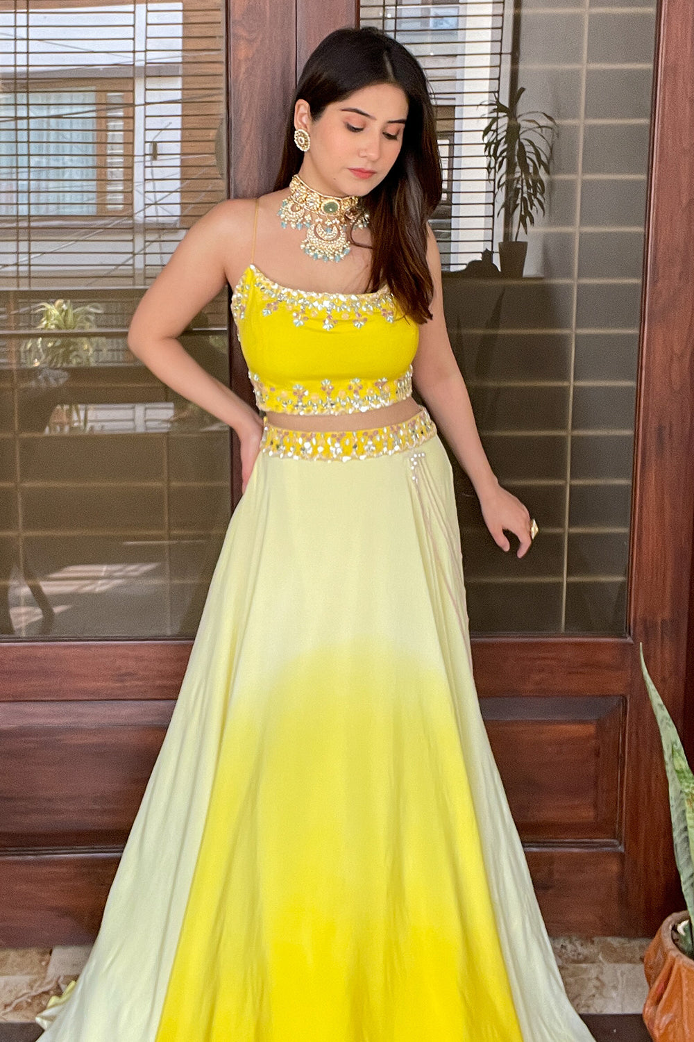 YELLOW OMBRE LEHENGA SET (7527249510646)