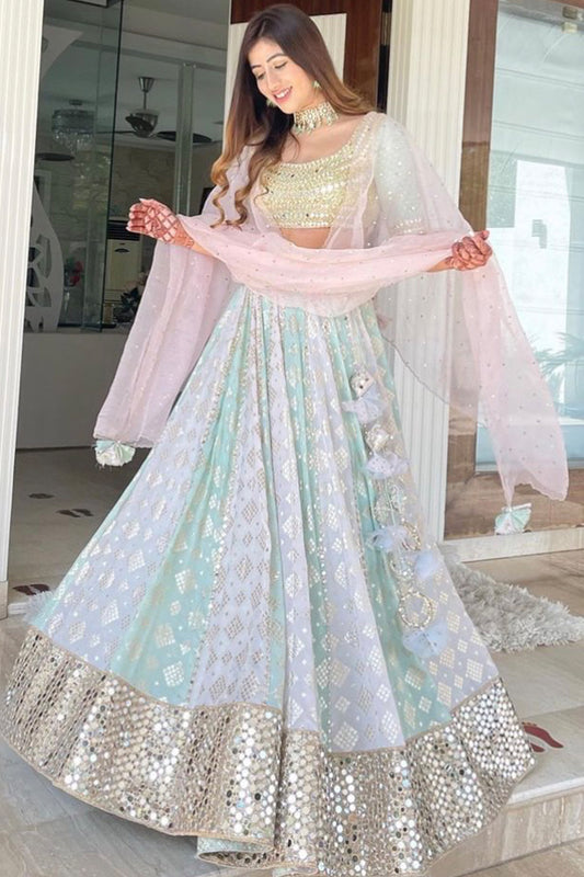 SWISH SIGNATURE BANARASI LAYERED LEHENGA (6672778854583)