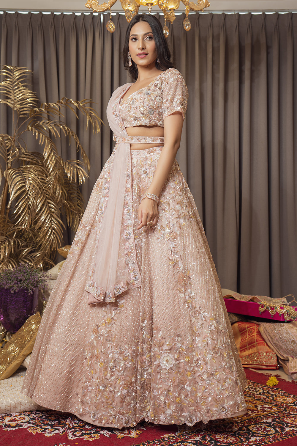 ROSEGOLD ELLITE LEHENGA SET (6988545851575)