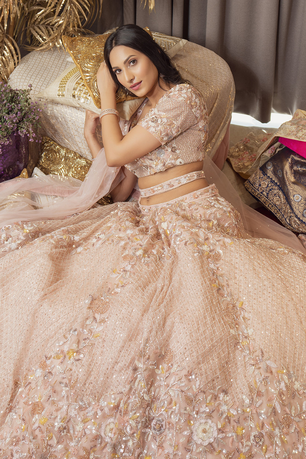 ROSEGOLD ELLITE LEHENGA SET (6988545851575)