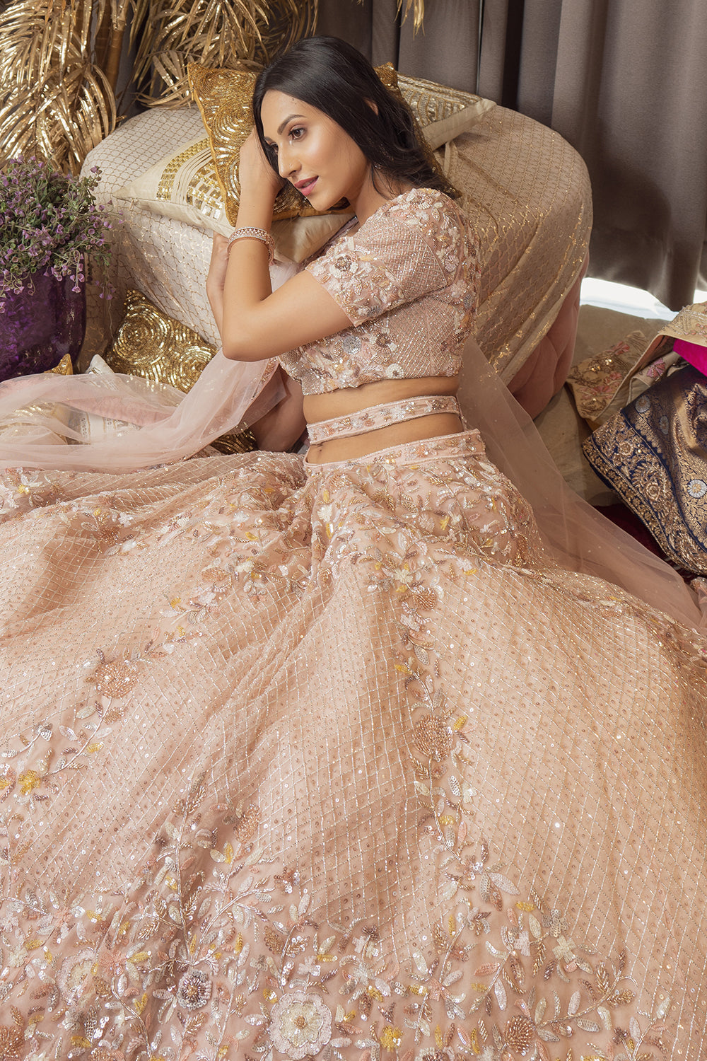 ROSEGOLD ELLITE LEHENGA SET (6988545851575)