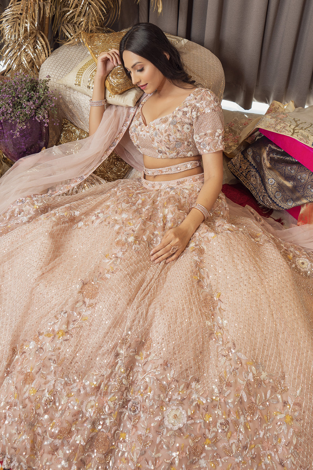 ROSEGOLD ELLITE LEHENGA SET (6988545851575)
