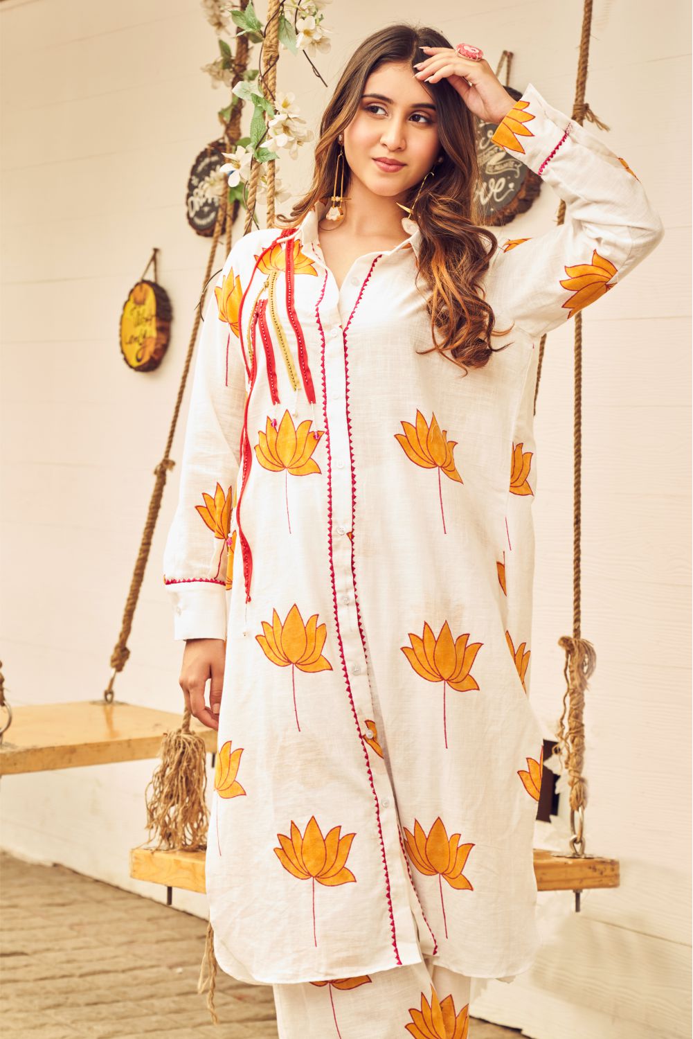 Boho Printed Kurti With Pants (8007393214710)