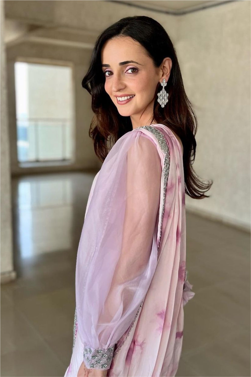 SANAYA IRANI LILAC TIE DYE READY TO WEAR SAREE (7988495974646)