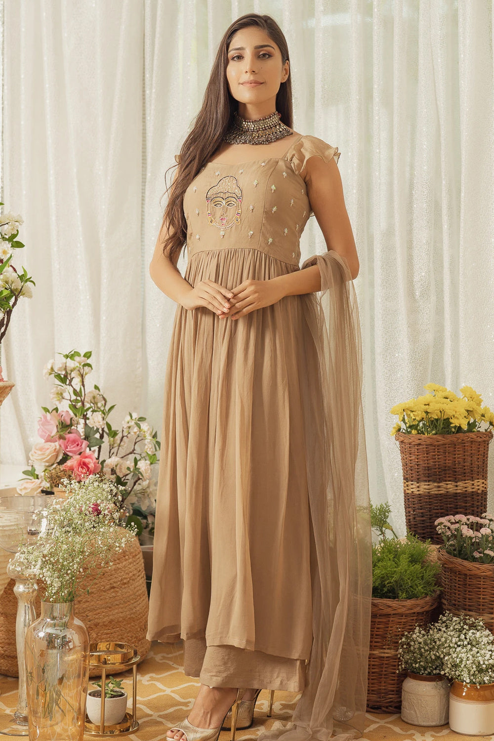 DUSTY BROWN DEER KURTA SET (6927058600119)