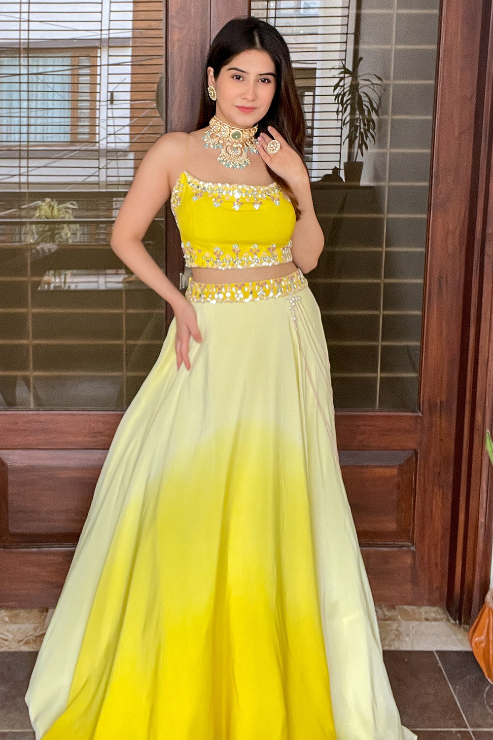 YELLOW OMBRE LEHENGA SET (7527249510646)