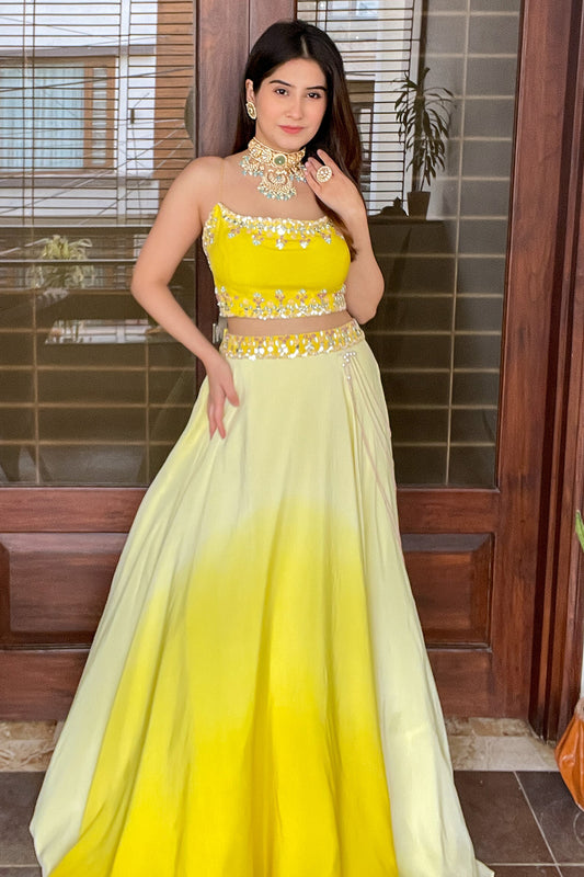 YELLOW OMBRE LEHENGA SET (7527249510646)