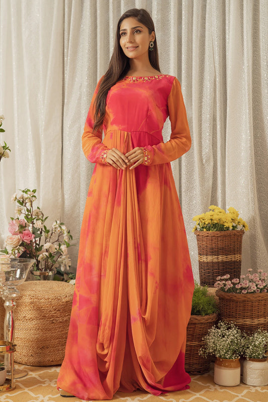 TYE N DYE DRAPE DRESS (6928893640887)