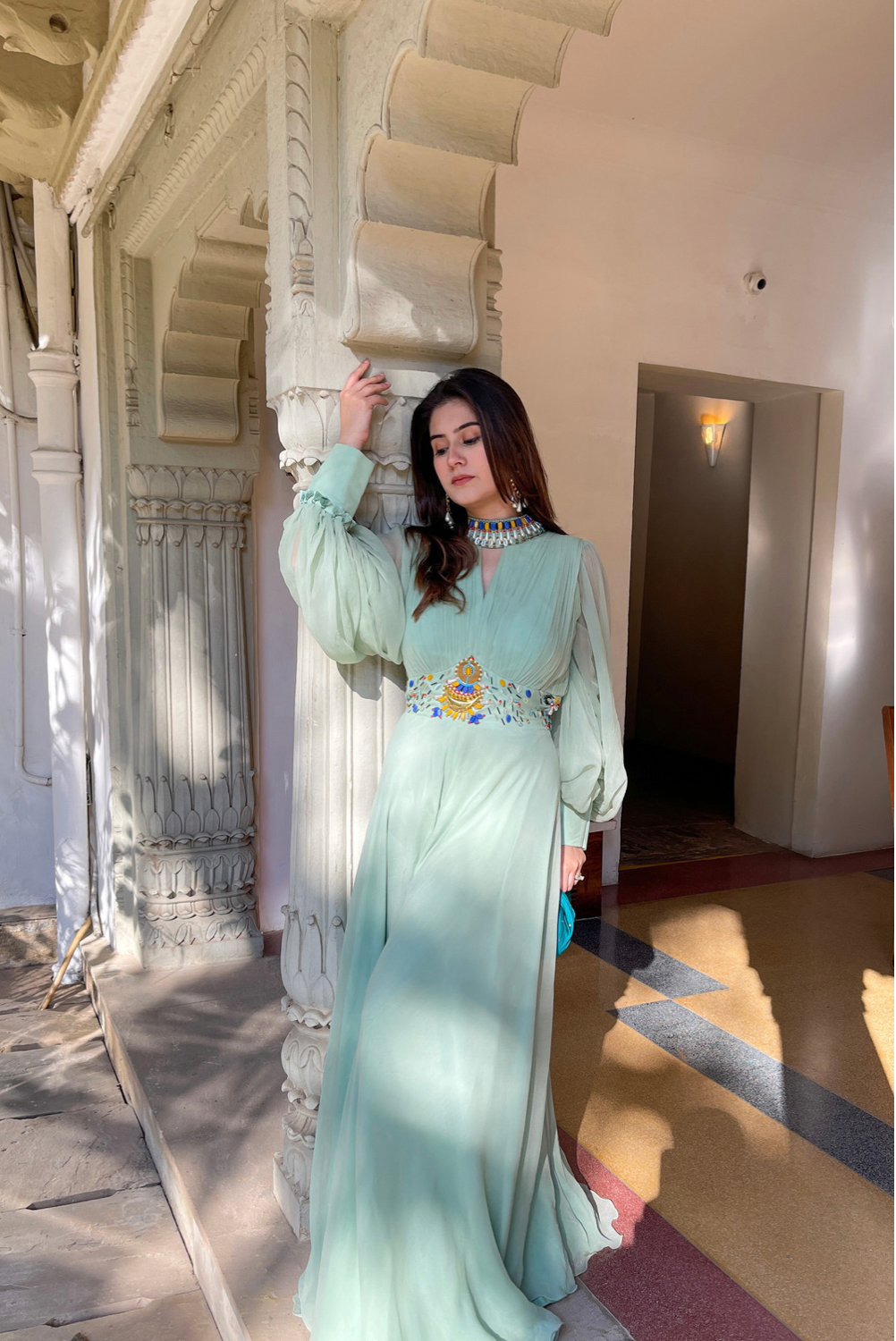 MINT GREEN GATHERED JUMPSUIT (7526954336502)