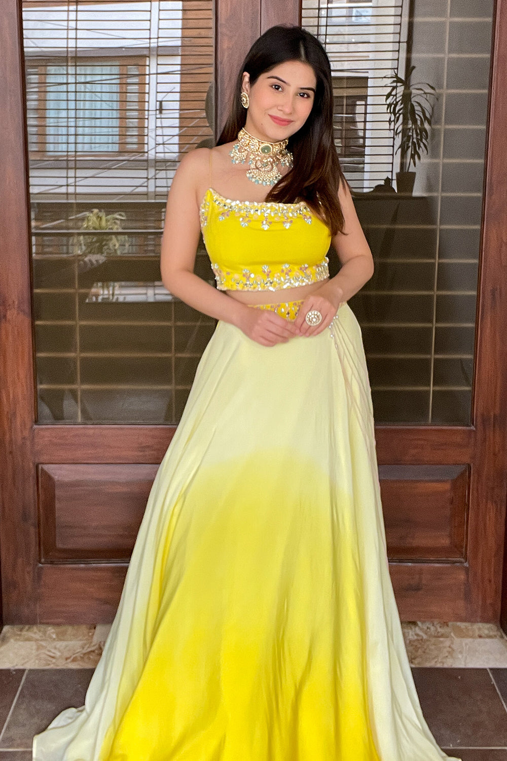 YELLOW OMBRE LEHENGA SET (7527249510646)