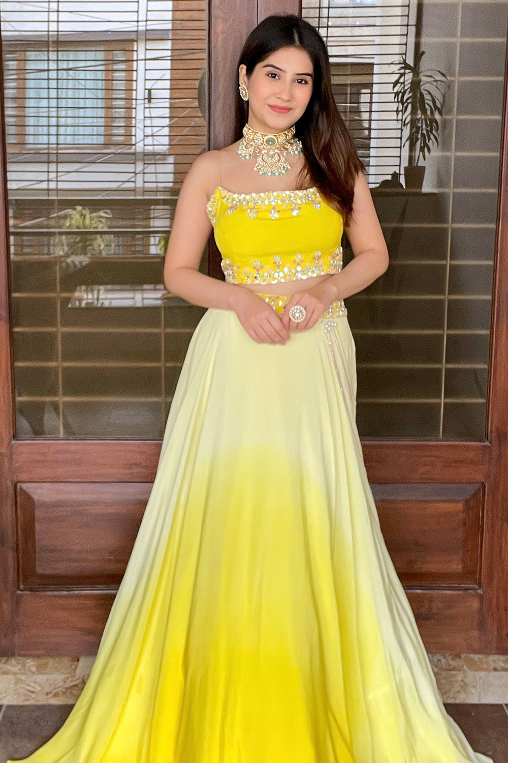 YELLOW OMBRE LEHENGA SET (7527249510646)