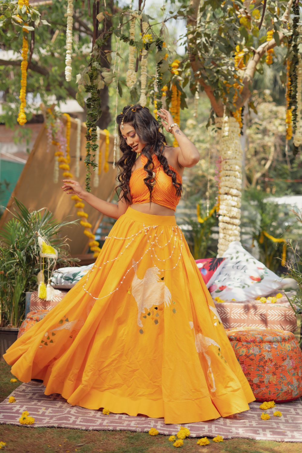 KESARIYA LEHANGA CROP TOP (6655513198775)