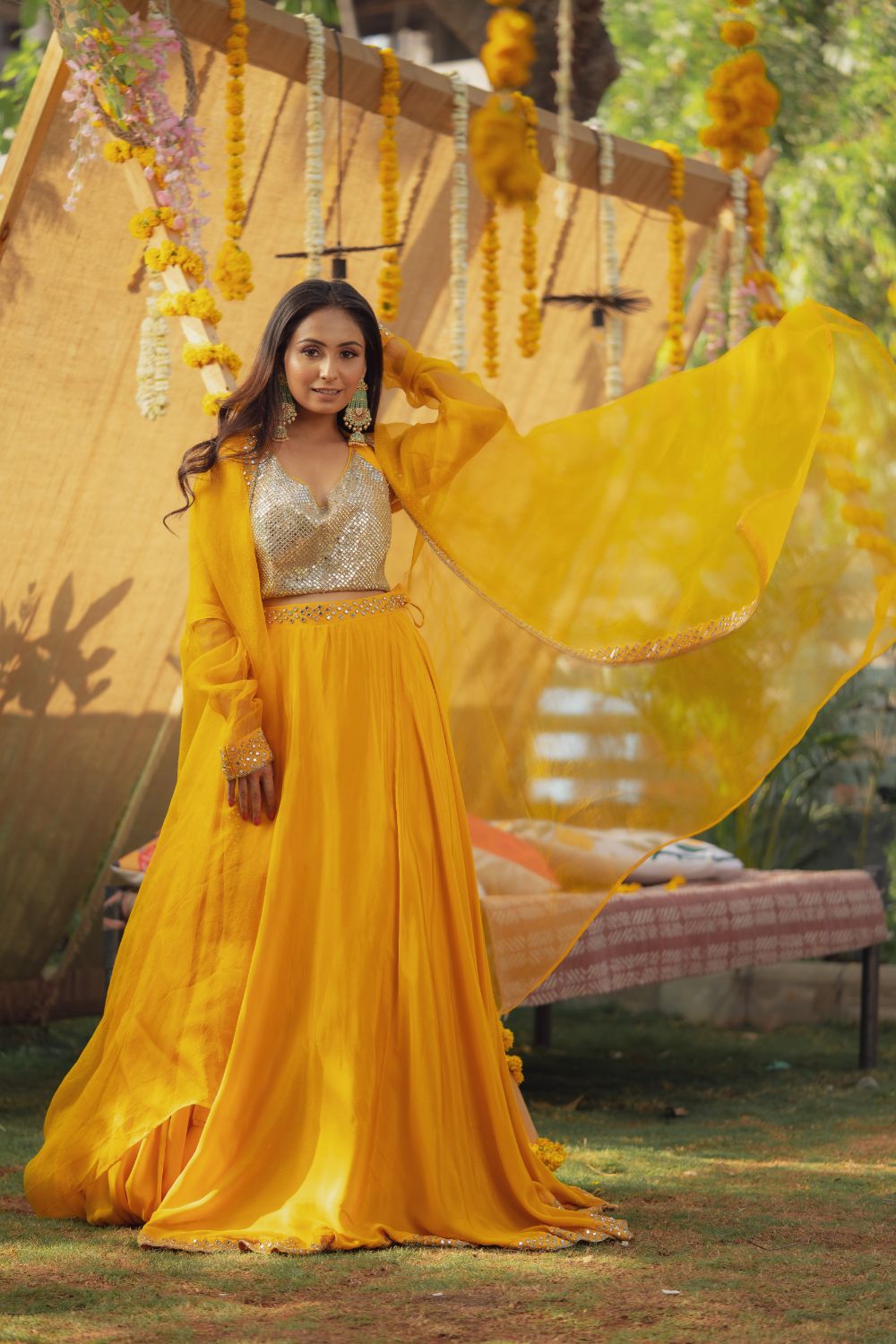 GOLD MIRROR LEHENGA SET (6655863324855)